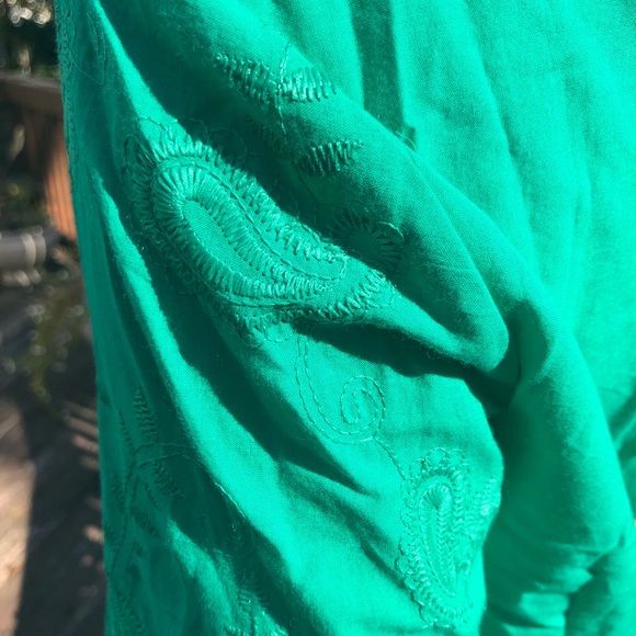 Chico’s Green Cutout Lace Top Shirt 1P,PM 8P-10P - Picture 4 of 10
